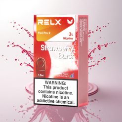 Relx Pod Pro 2 Vape Device Çilek Patlaması 30mg/ml Nikotin - 1.9ml - 3 Voltaj Modu (Eco, Smooth, Boost) - Paket Seçenekleri (2 veya 3 Pod)